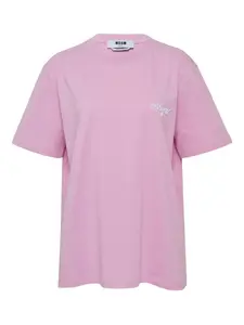 Футболка с вышитым логотипом Msgm, розовый