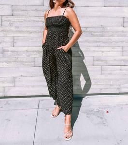 Бохо-принт с племенными мотивами и присборенным лифом комбинезон в черном цвете By Together