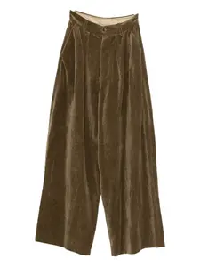 Плиссированные брюки на пуговицах Uma Wang, коричневый