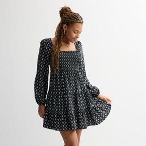 Длинное платье с затянутой лифом и длинными рукавами для девочек Liberty Love, цвет black white