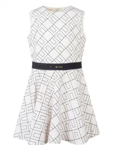 Геометричное платье из крепа Elisabetta Franchi La Mia Bambina, белый