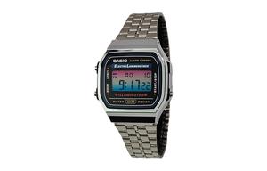 CASIO Мужские часы Retrofit Series с кварцевым механизмом, стальной браслет, черный циферблат