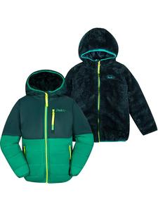 Peek U Двусторонняя стеганая куртка "Волк" зеленого цвета