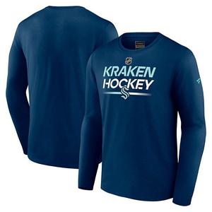 Мужская футболка Fanatics Branded Seattle Kraken Authentic Pro Primary с длинным рукавом в цвете navy Unbranded