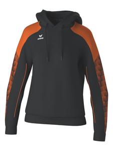 Erima Женская толстовка с капюшоном, черно-оранжевого цвета