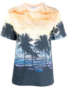 Rabanne футболка из органического хлопка с графичным принтом, синий