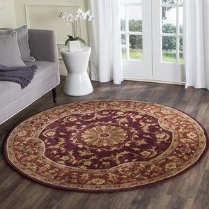 Ковер ручной работы SAFAVIEH, 183 x 275 см, Empire Collection Burgundy EM459B традиционный европейский премиум шерстяной