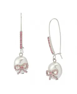 Серьги-Подвески с искусственным жемчугом в форме банта Betsey Johnson, pearl