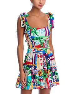 Черри Платье-майка со сборками и завязками - Эксклюзив AQUA, мультиколор