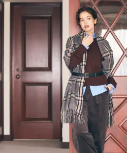 Шаль в клетку Mono Comme Ca, цвет Gray