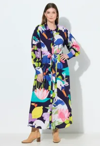 Платье-Рубашка с рукавами-баллонами и принтом в деревенском стиле Ulla Popken, Marine