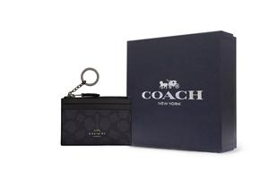 COACH Кошелек-картхолдер mini women's coated canvas charcoal & black