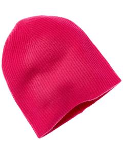 Кашемировая шапка Amicale Cashmere 2 Color Reversible Rib Cashmere Hat Amicale Cashmere, розовый