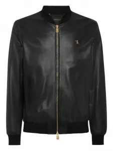Кожаный бомбер Billionaire, черный