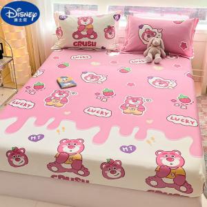 Disney Простыня на резинке 180х200 см, хлопок, утолщенная версия Strawberry Bear