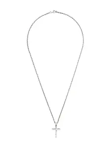 Колье с подвеской в виде креста Emanuele Bicocchi, серебристый