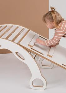 БОЛЬШАЯ качалка Монтессори с ручками + горка ЛЕСТНИЦА tupti.wood