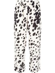 Marni укороченные брюки с принтом, нейтральный цвет