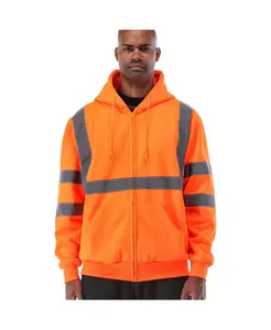 Мужская HiVis худи с капюшоном - утепленная рабочая толстовка повышенной видимости, светоотражающая, теплая, прочная, защитная экипировка для холодной погоды Refrigiwear, оранжевый