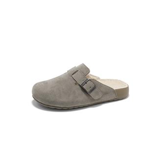 AOKANG Женские тапочки с резиновой подошвой и закрытым носком абрикосово-серые, цвет Gray