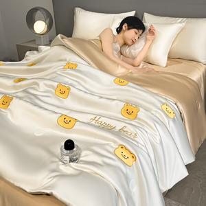 Antarctic Комплект летнего постельного белья из 4 предметов (одеяло, простыня, 2 наволочки), 180 см, цвет Cream Bear - Milk White Coffee, шелковистая ткань