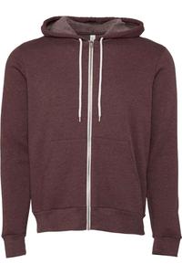 Толстовка с капюшоном BELLA + CANVAS из флисовой губки с застежкой-молнией, цвет heather maroon
