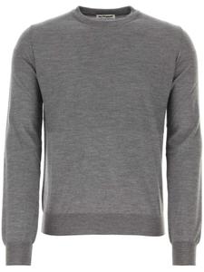 Jil Sander свитер из натуральной шерсти с круглым вырезом, серый