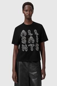 Хлопковая футболка Allsaints, черный