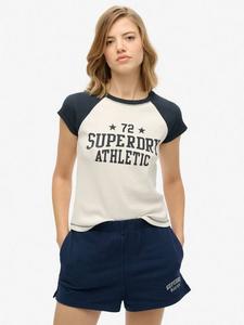 Футболка с регланными короткими рукавами Athletic Essentials Superdry, Off White/Enforcer Blue