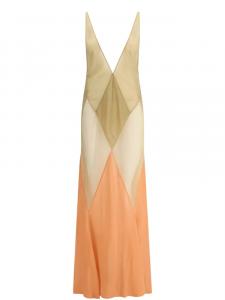 Платье макси Attico с V-образным вырезом The Attico, нейтральный