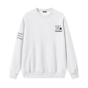 Свитшот Unisex Crew Neck Moderate Heavyweight HUANQIU, белый heather серый (fleece-lined)