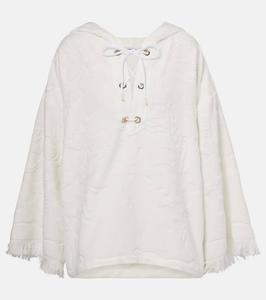 Уютная махровая худи из хлопкового жаккарда Dorothee Schumacher, Camellia White