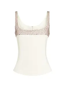 Декорированный топ Genny, бежевый