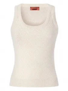 Топ без рукавов с узором «елочка» Missoni, нейтральный