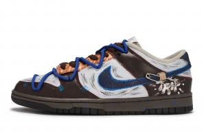 Nike Кроссовки Dunk 811 Manufacturing, Vintage Journey, износостойкие низкие, для скейтбординга, унисекс, серый, коричневый, синий