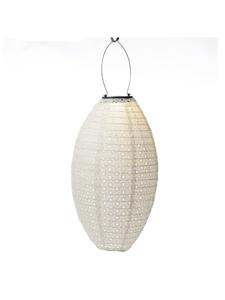 Marelida Овальный светодиодный солнечный фонарь с цветочным узором, высота 38 см, белый