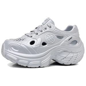 LOKWT Дышащие легкие кроссовки-платформы женские низкие серебристые, цвет Silver