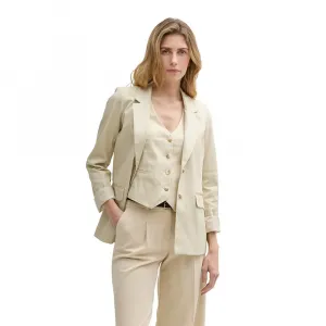 Блейзер Tom Tailor Slub, бежевый