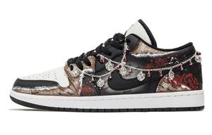 Jordan Баскетбольные кроссовки Air 1 Fantasy, Love Rose с низкой амортизацией, винтажные, унисекс, черные