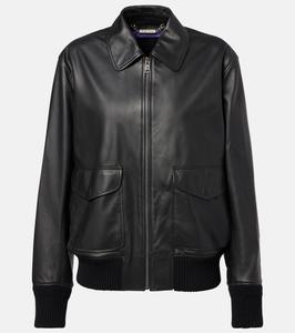 Кожаная куртка-бомбер Coale Ralph Lauren Collection, черный
