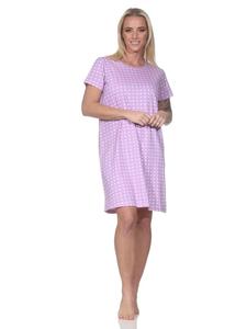 Ночная рубашка в клетку с короткими рукавами, размер 126, 10 800, фиолетового цвета NORMANN