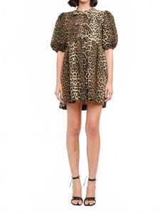 Арло Леопард Мини-платье в коричневом цвете Sofie the Label