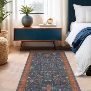 Ковёр Hazo Haus для спальни, 122х183 см, синий/терракотовый