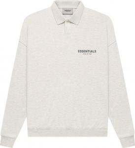 Лонгслив Fear of God Essentials Long-Sleeve Polo 'Light Heather Oatmeal', кремовый