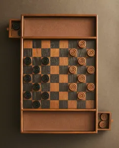 Настольная игра шашки Zara Home Wooden Checkers, коричневый