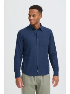 BLEND Льняная рубашка BHMLinex синего цвета