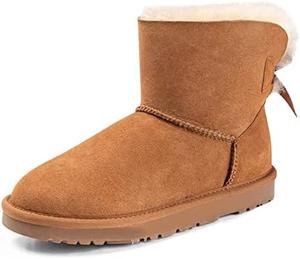Женские зимние утепленные мехом ботинки YDN, сапожки до щиколотки с круглым носком, на низком каблуке, без шнуровки, размер 4-15 US, Brown