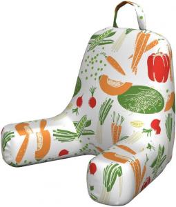 Наволочка для подушки для чтения Ambesonne с рисунком овощей, мультяшный дизайн: морковь, перец, соя, тыква, ломтики гороха, мягкая, без наполнителя, размер S, разноцветная., Multicolor