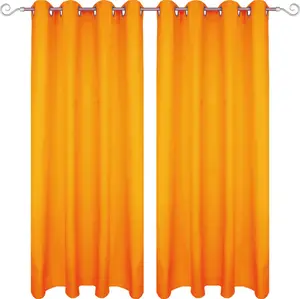 Штора на люверсах 140x245 см (ширина x длина) светло-оранжевого цвета, непрозрачная штора, штора на люверсах во многих вариациях Bestgoodies