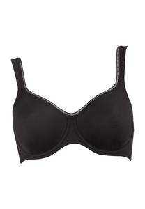 Бюстгальтер Twin Firm Minimizer, ребристая структура, контрастная вставка, для женщин ROSA FAIA, черный